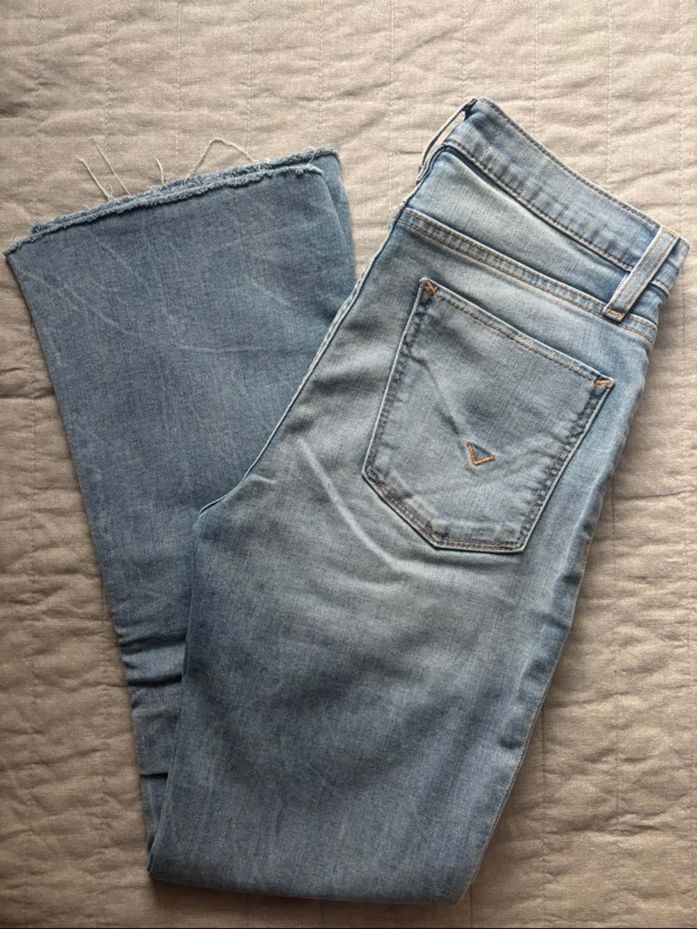 Hudson Jeans Light Blue Cropped Frayed Hem Ankle Jeans